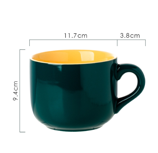 Taza de Avena Cerámica de Gran Capacidad Apta para Microondas
