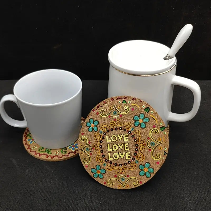 Posavasos de Corcho Redondo y Colorido - Absorbente y Antideslizante