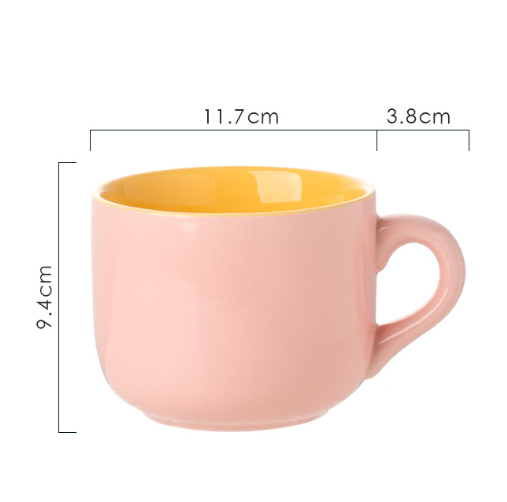Taza de Avena Cerámica de Gran Capacidad Apta para Microondas