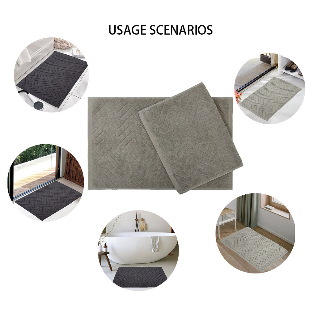 Alfombra de Baño de Algodón Antideslizante para Hoteles y Hogares