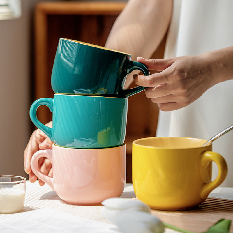 Taza de Avena Cerámica de Gran Capacidad Apta para Microondas