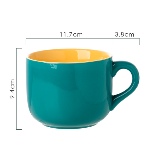 Taza de Avena Cerámica de Gran Capacidad Apta para Microondas